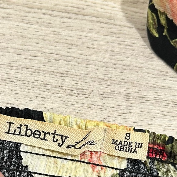 Liberty Love Zip Up Front Corset Tank Top Black Floral Sweetheart Shirt Size S - Picture 4 of 7